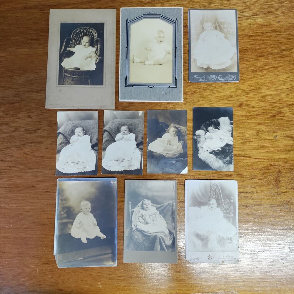 Vintage Studio Photographs of 10 Infant Subjects
